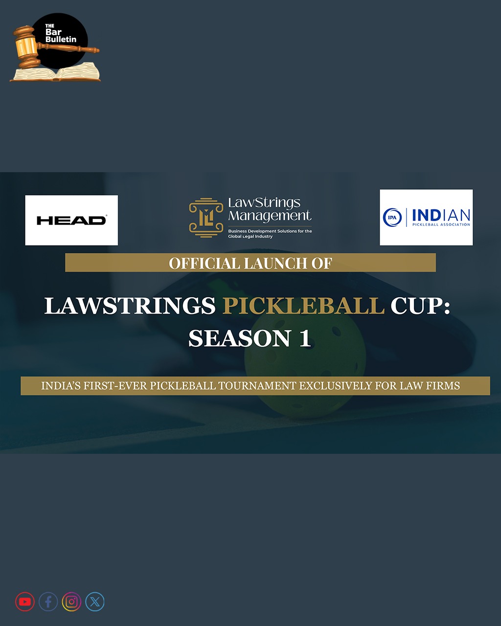 LawStrings Pickleball Cup: India’s First-Ever Pickleball Tournament for Law Firms Announced