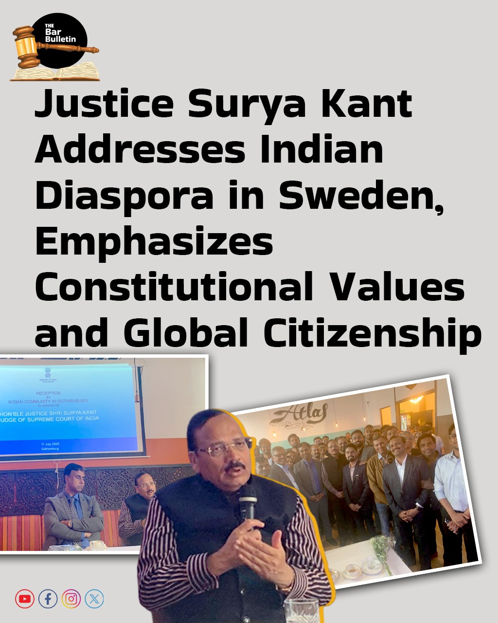 Justice Surya Kant Addresses Indian Diaspora in Sweden; Emphasizes Constitutional Values and Global Citizenship
