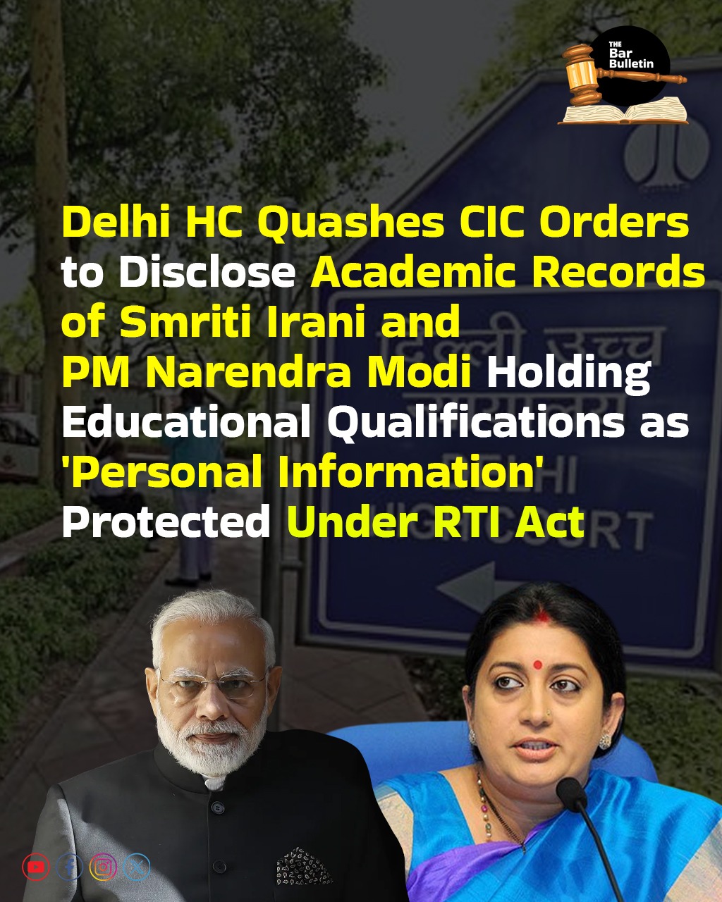 Delhi HC Quashes CIC Order on Disclosure of Smriti Irani’s Class 10 & 12 Records