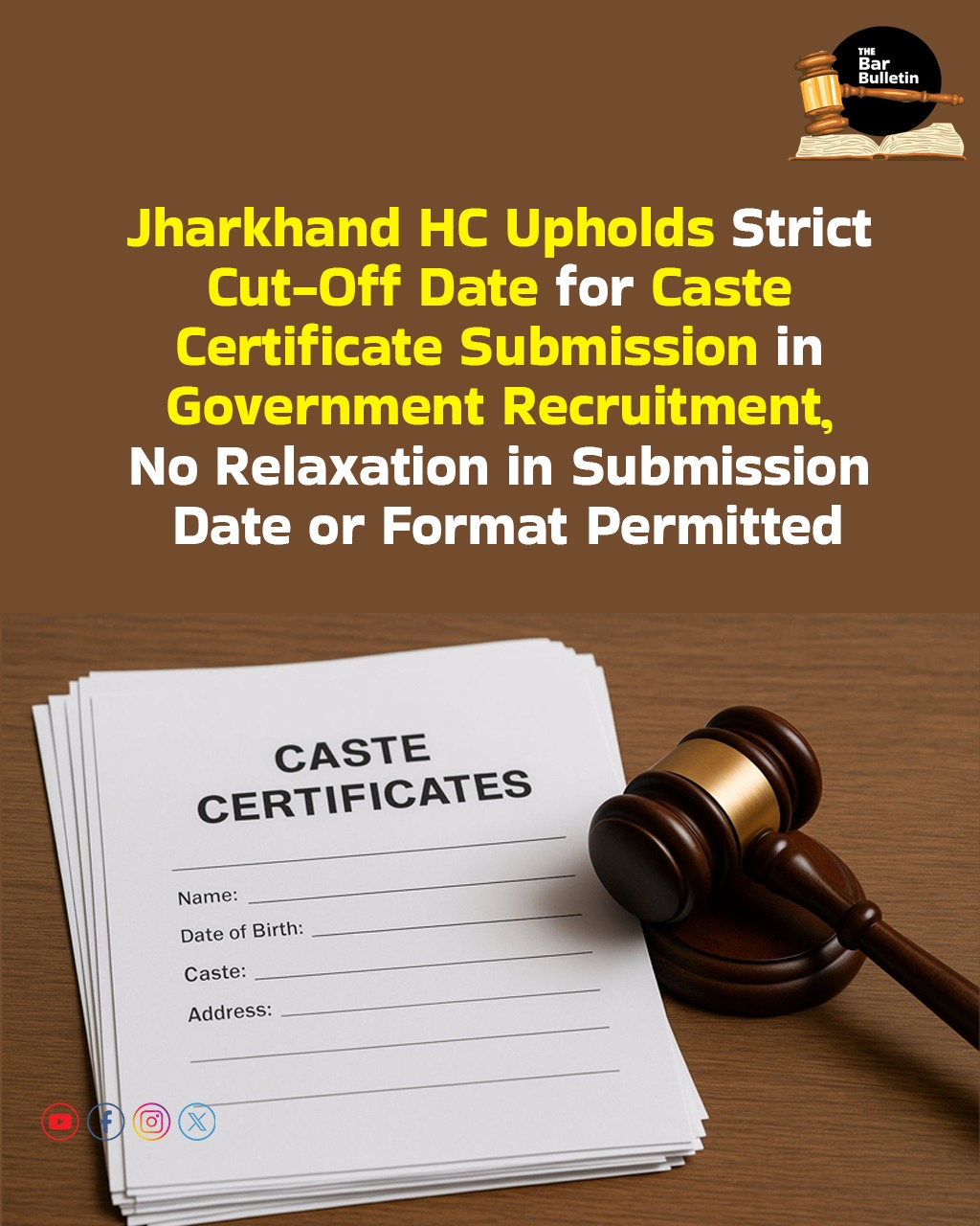 Caste Certificate Submission