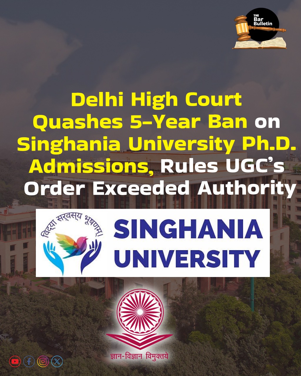 Singhania University Ban