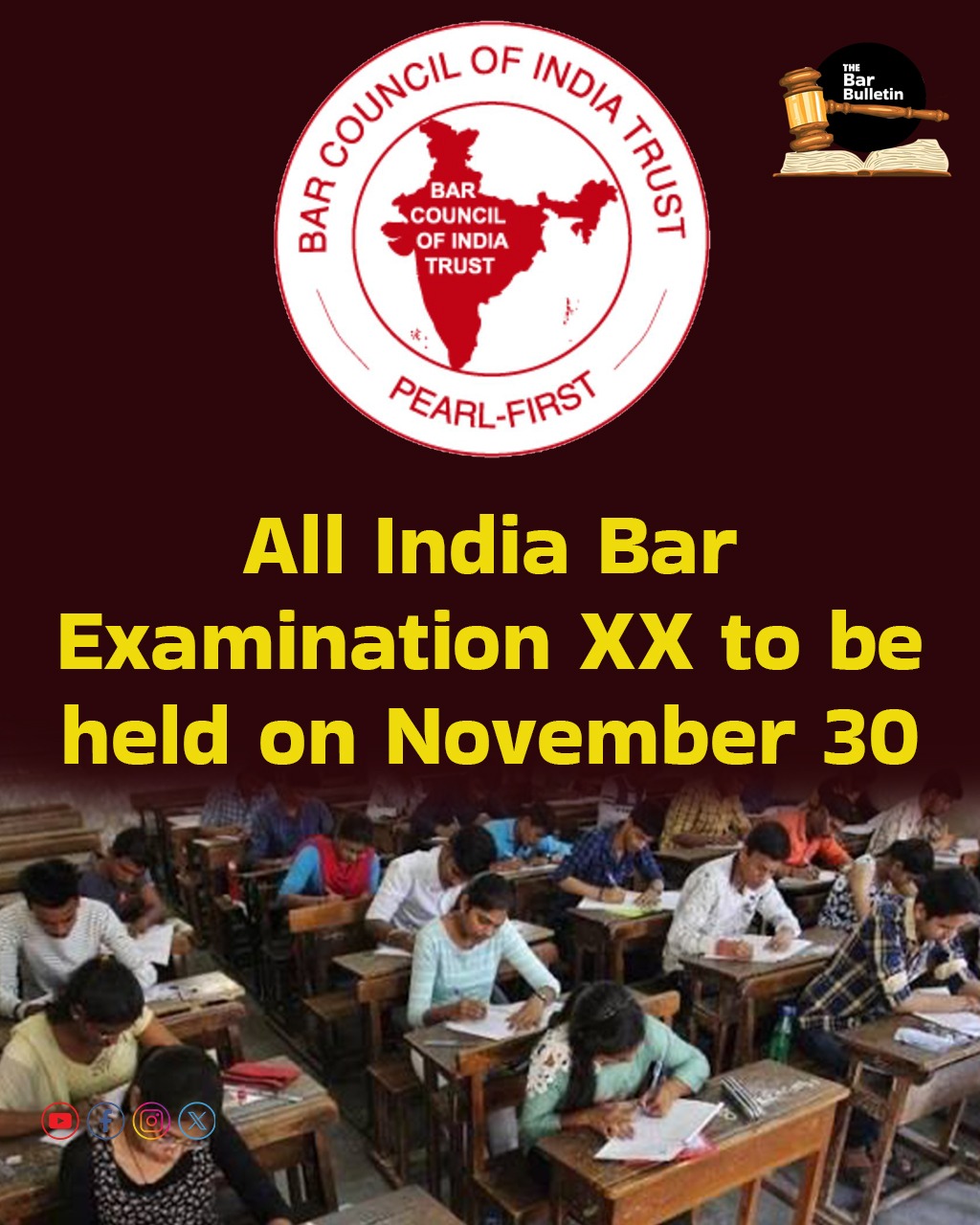 All India Bar Examination XX to be held on November 30