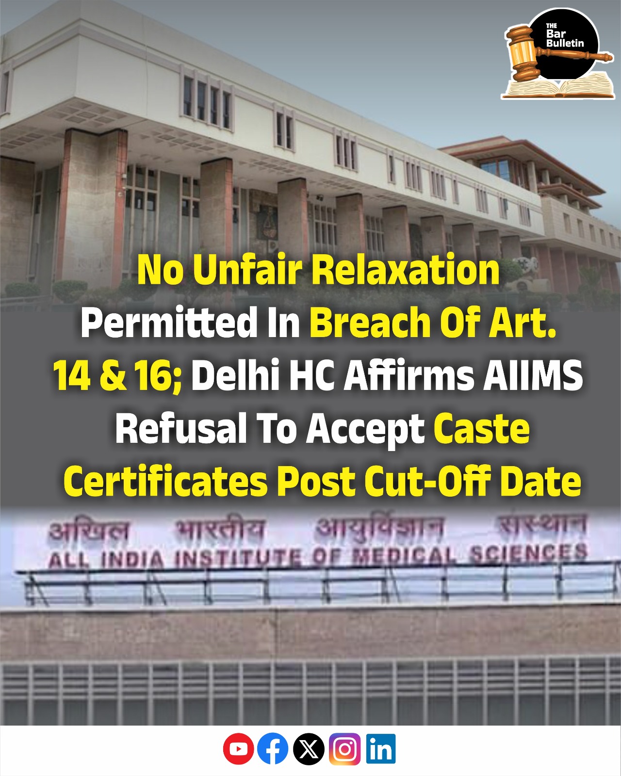 AIIMS Caste Certificates