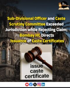 Caste certificate jurisdiction
